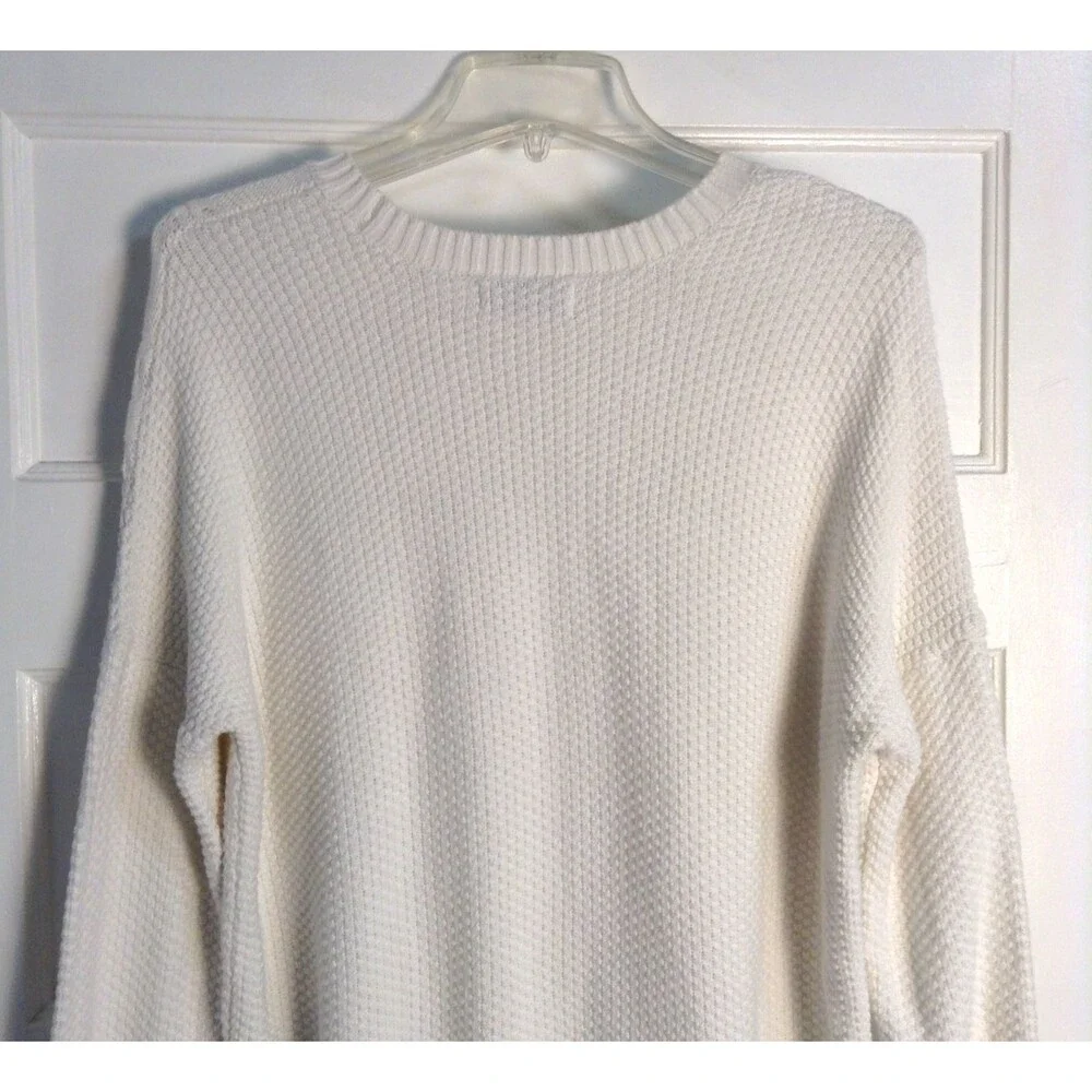 Hollister Cable Knit Sweater Wn S White Fisherman Old Money Preppy Academia Cozy